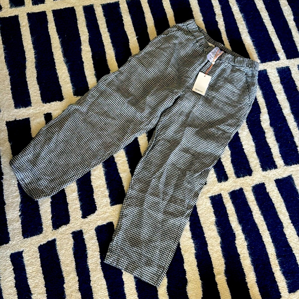 NWT quince gingham linen pants